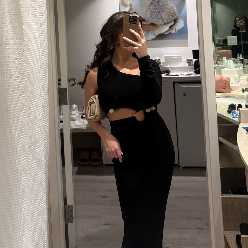 ASOS Asymmetrical Cut Out Maxi Dress